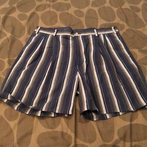 Linen striped shorts